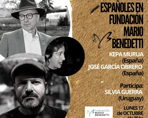 Flyer de Poetas españoles en Fundación Mario Benedetti