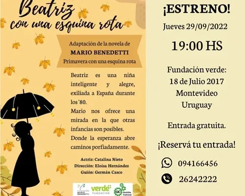 Flyer de Estreno de «Beatríz con una esquina rota»