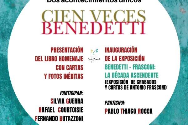 Flyer de Presentación del libro «Cien veces Benedetti»