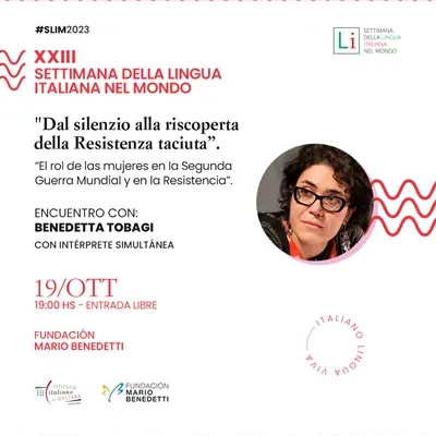 Flyer de Benedetta Tobagi en Fundación Benedetti