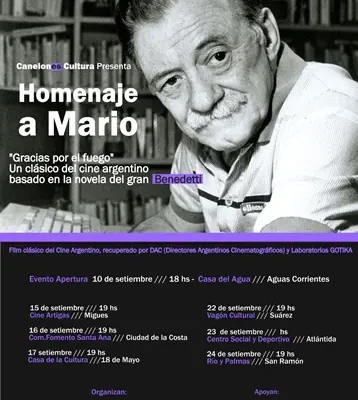 Flyer de Cine  y homenaje a Mario