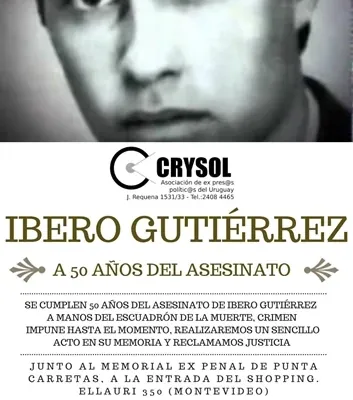 Flyer de 50 años del asesinato de Ibero Gutiérrez