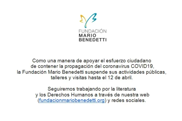 Flyer de Actividades suspendidas hasta el 12 de abril