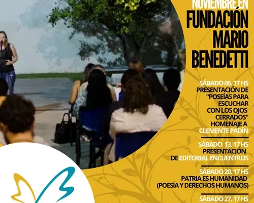 Flyer de Sábados de noviembre en Fundación Mario Benedetti