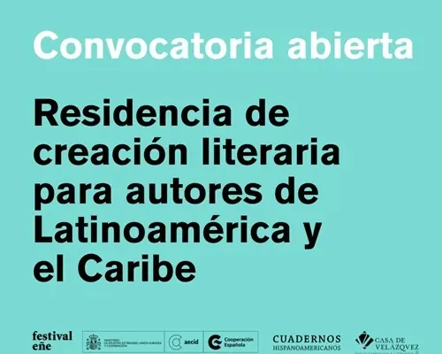 Flyer de Convocatoria abierta para residencia de creación literaria
