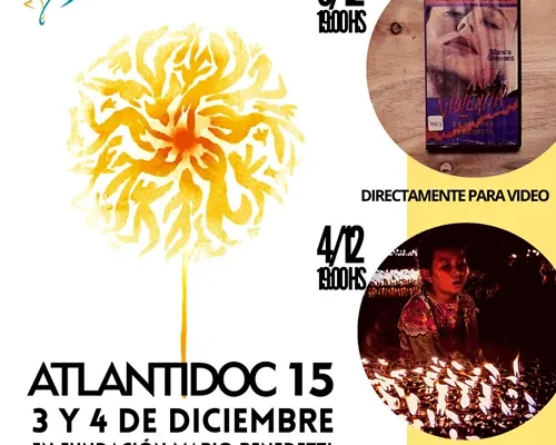 Flyer de Atlantidoc en Fundación Mario Benedetti