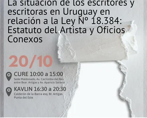 Flyer de Situación de los escritores y escritoras en Uruguay
